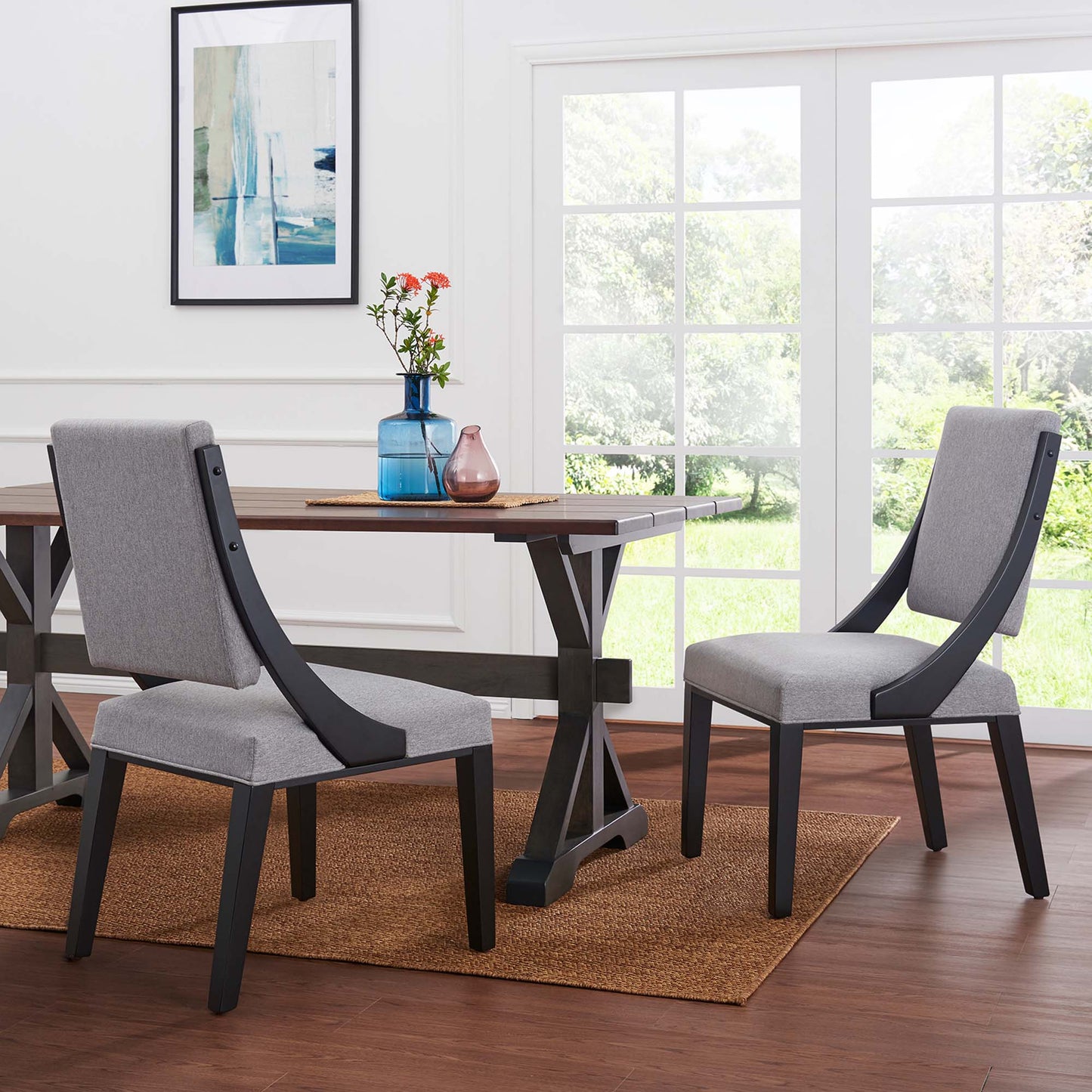 Cambridge Upholstered Fabric Dining Chairs Set of 2