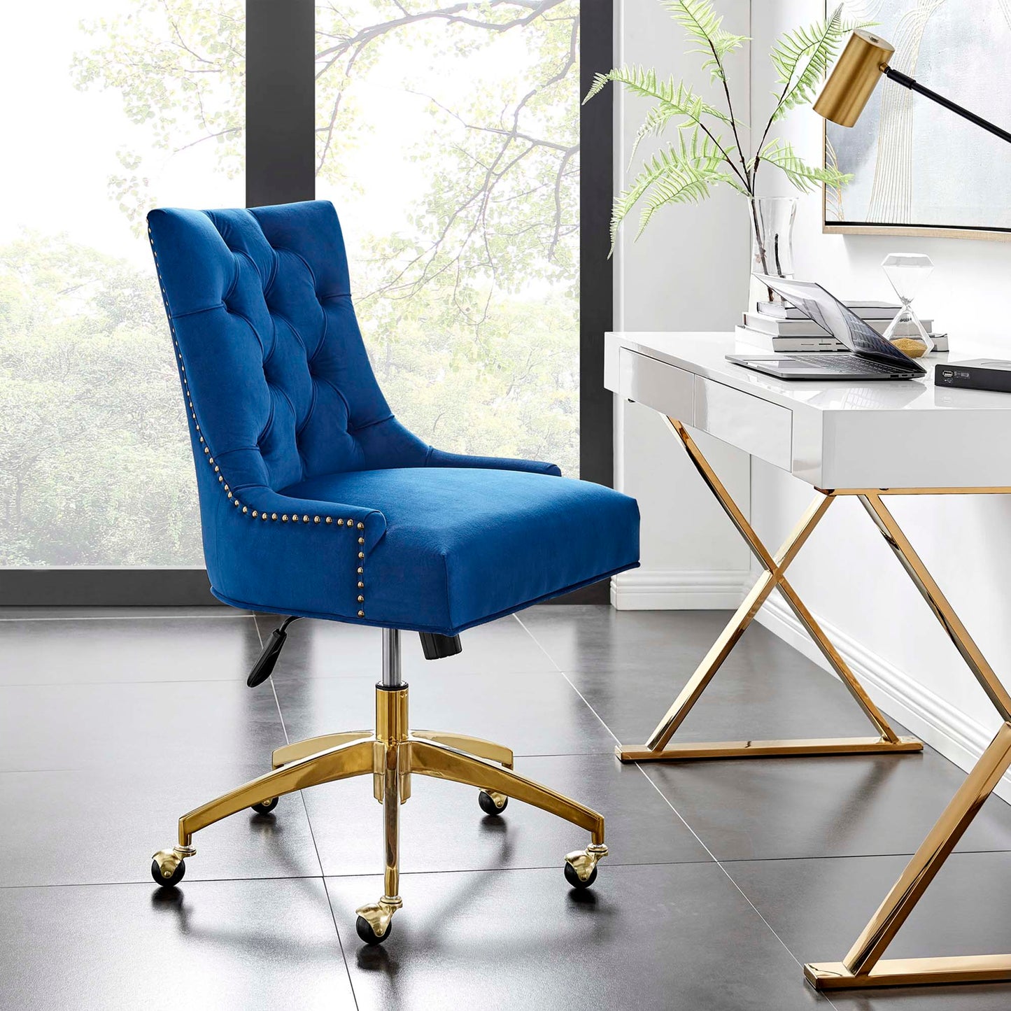 Regent Tufted Performance Velvet Office Chair