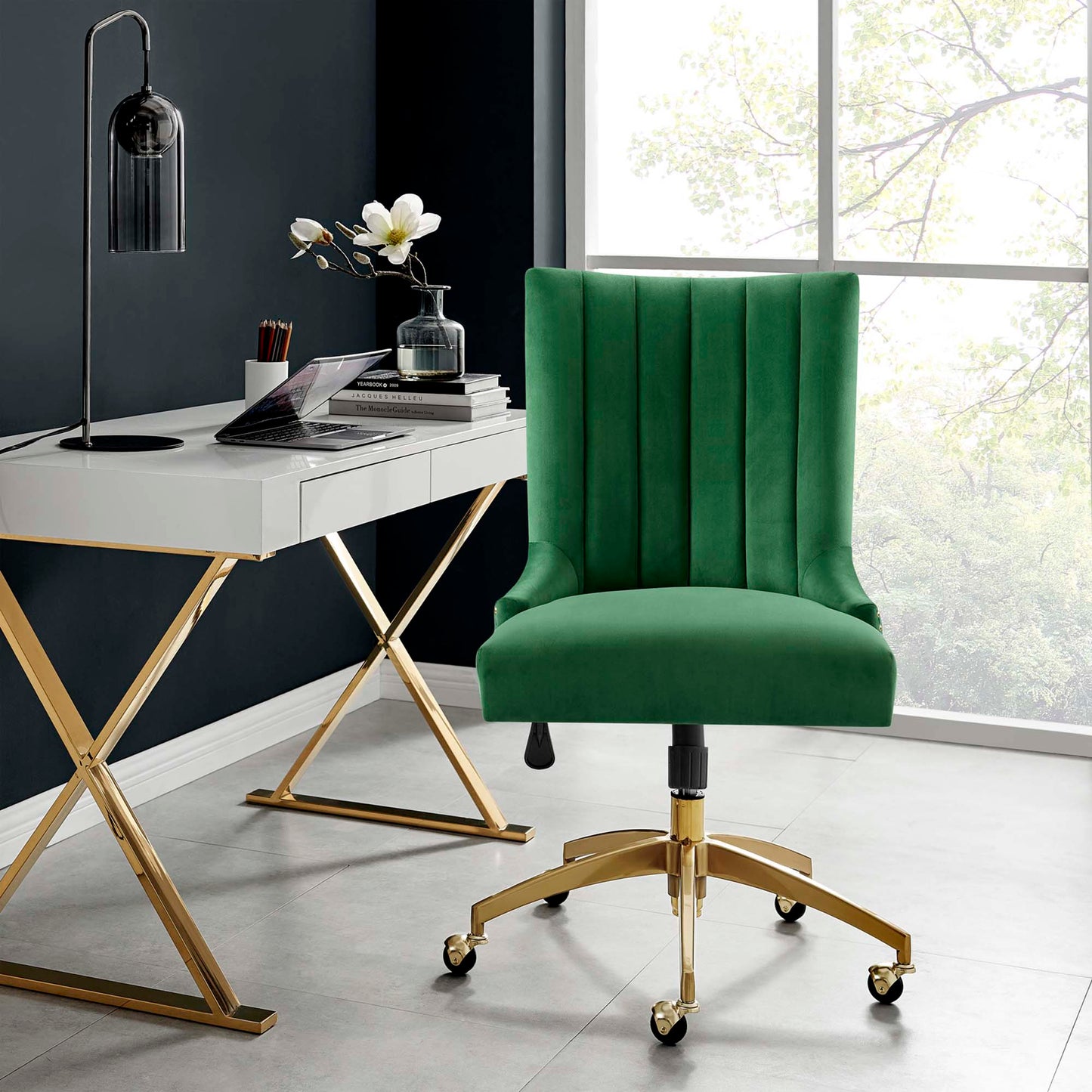 Empower Channel Tufted Performance Velvet Office Chair