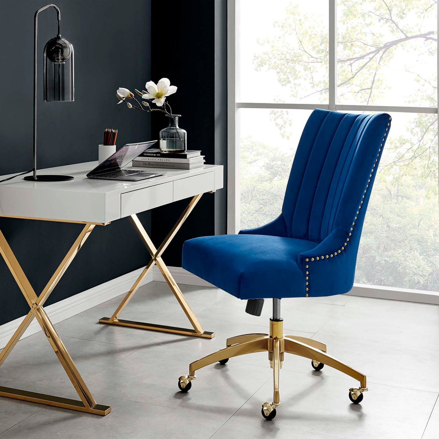 Empower Channel Tufted Performance Velvet Office Chair