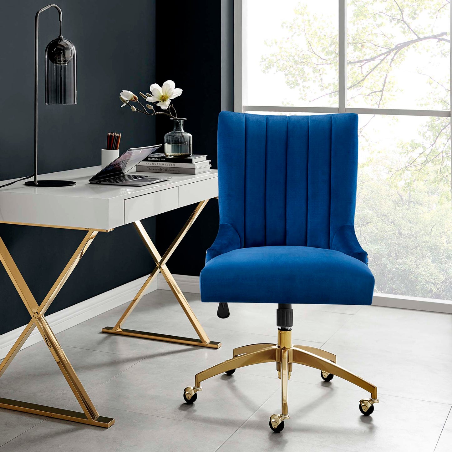 Empower Channel Tufted Performance Velvet Office Chair