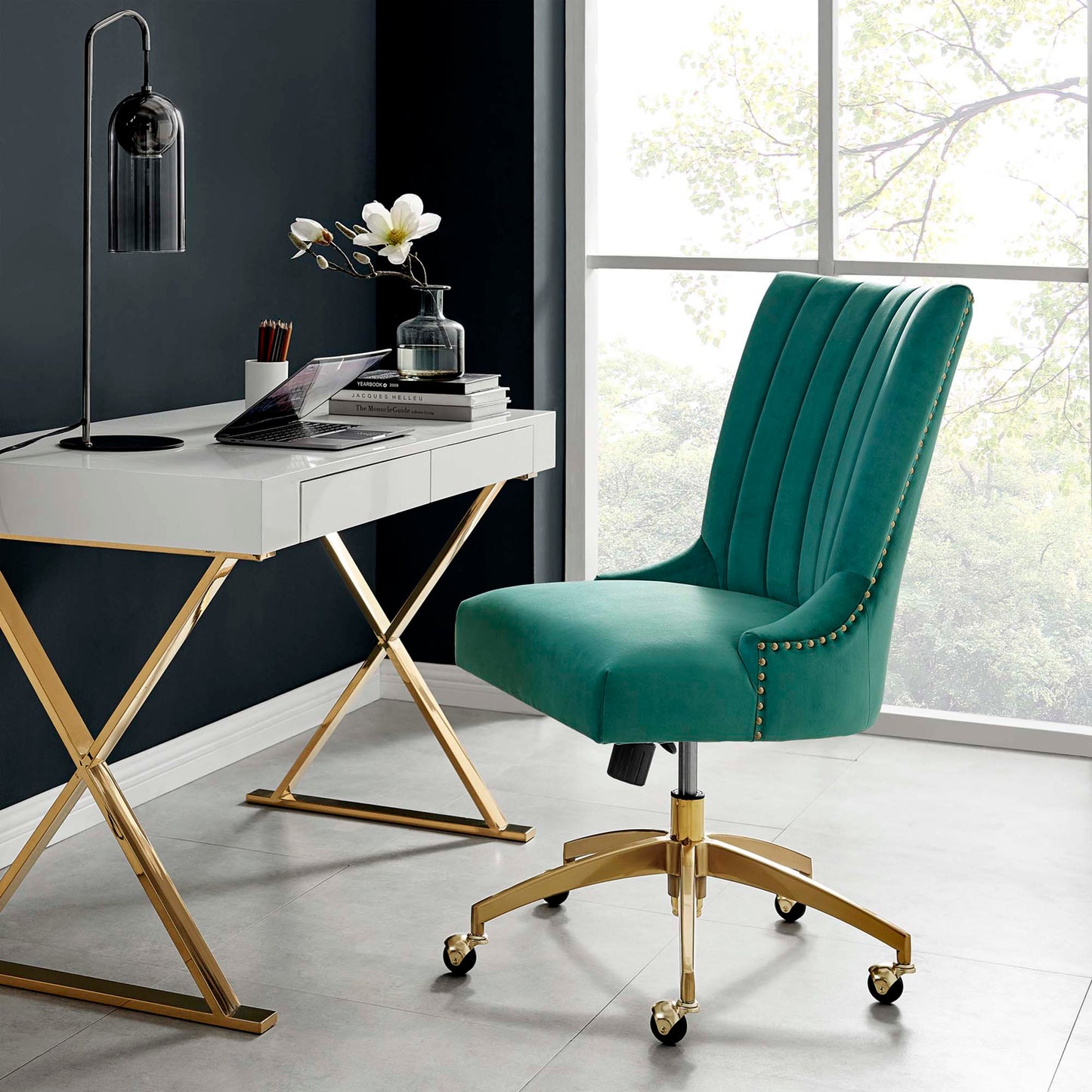 Empower Channel Tufted Performance Velvet Office Chair