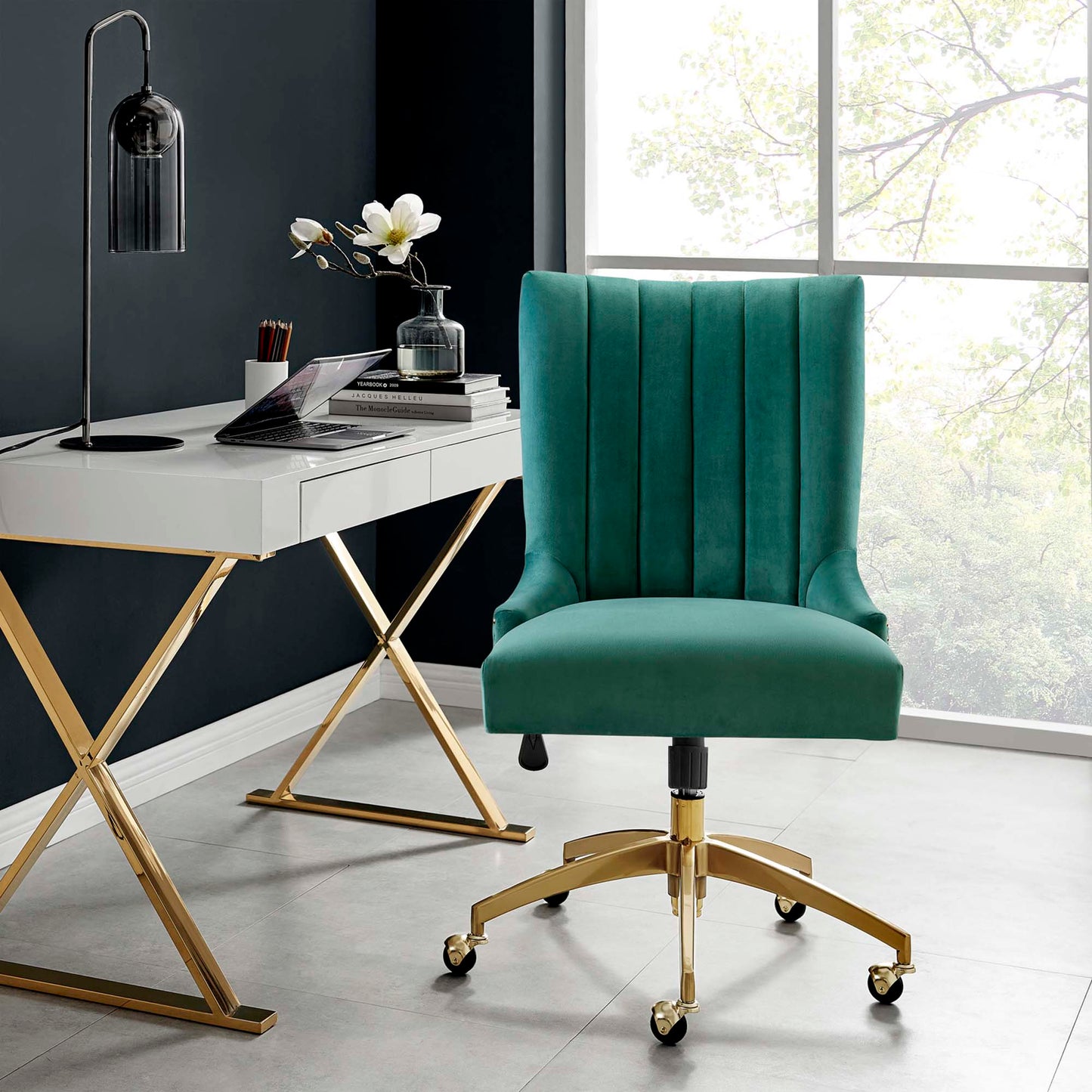 Empower Channel Tufted Performance Velvet Office Chair