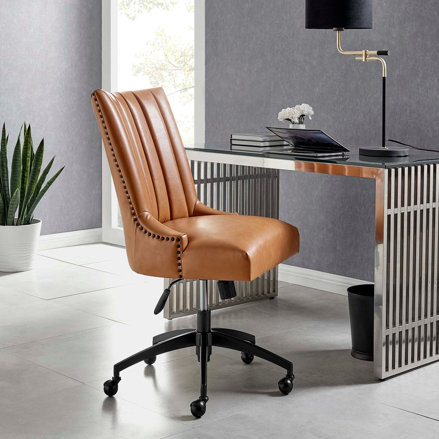 Empower Channel Tufted Vegan Leather Office Chair