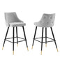 Adorn Performance Velvet Bar Stool Set of 2