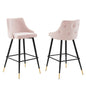 Adorn Performance Velvet Bar Stool Set of 2