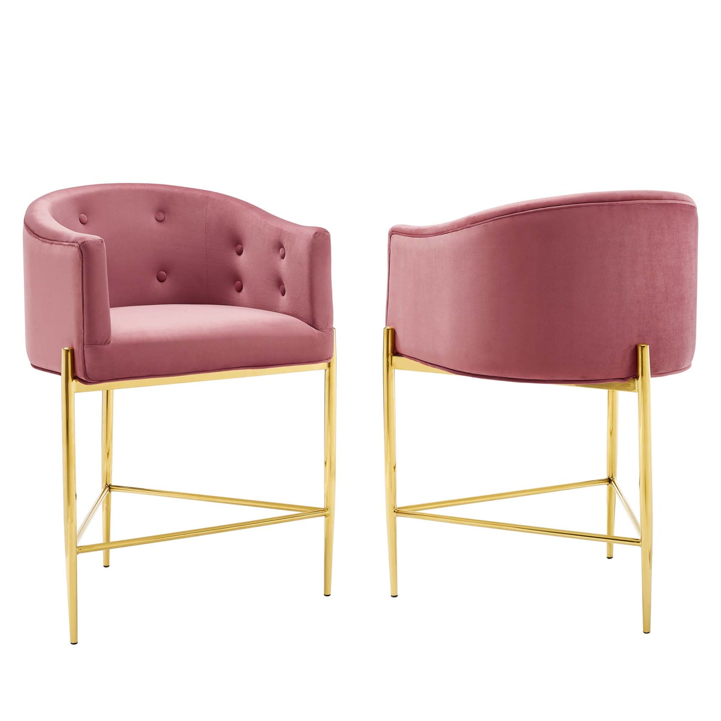 Ensemble de 2 tabourets de bar en velours capitonné Savour par Modway