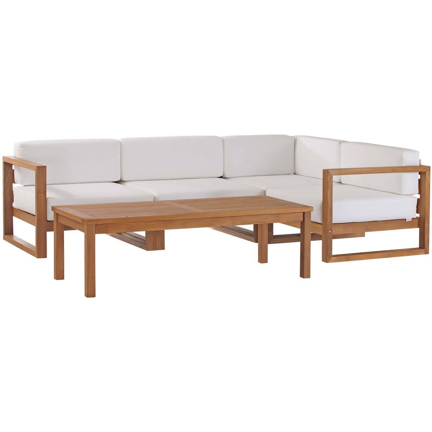 Upland 5-Piece Outdoor Patio Teak Wood Sectional Sofa Set