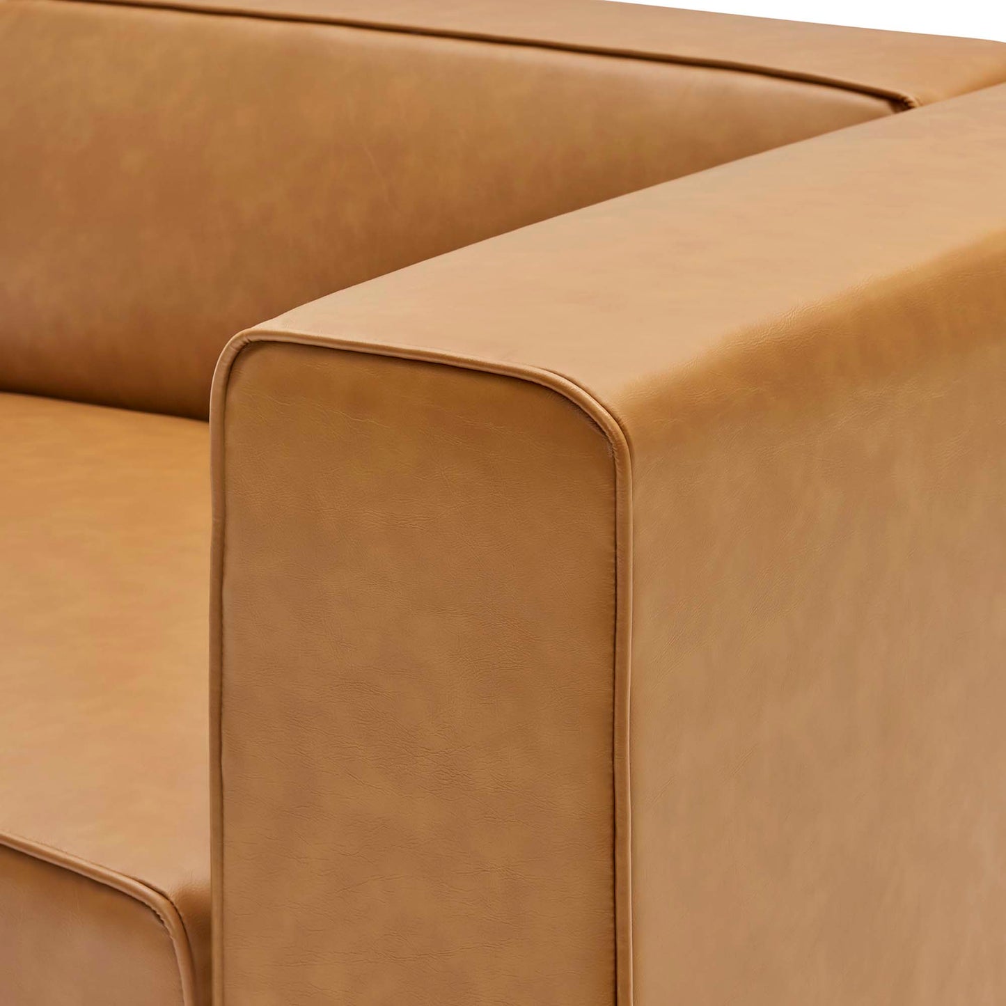 Sillón Mingle de cuero vegano con brazo derecho de Modway