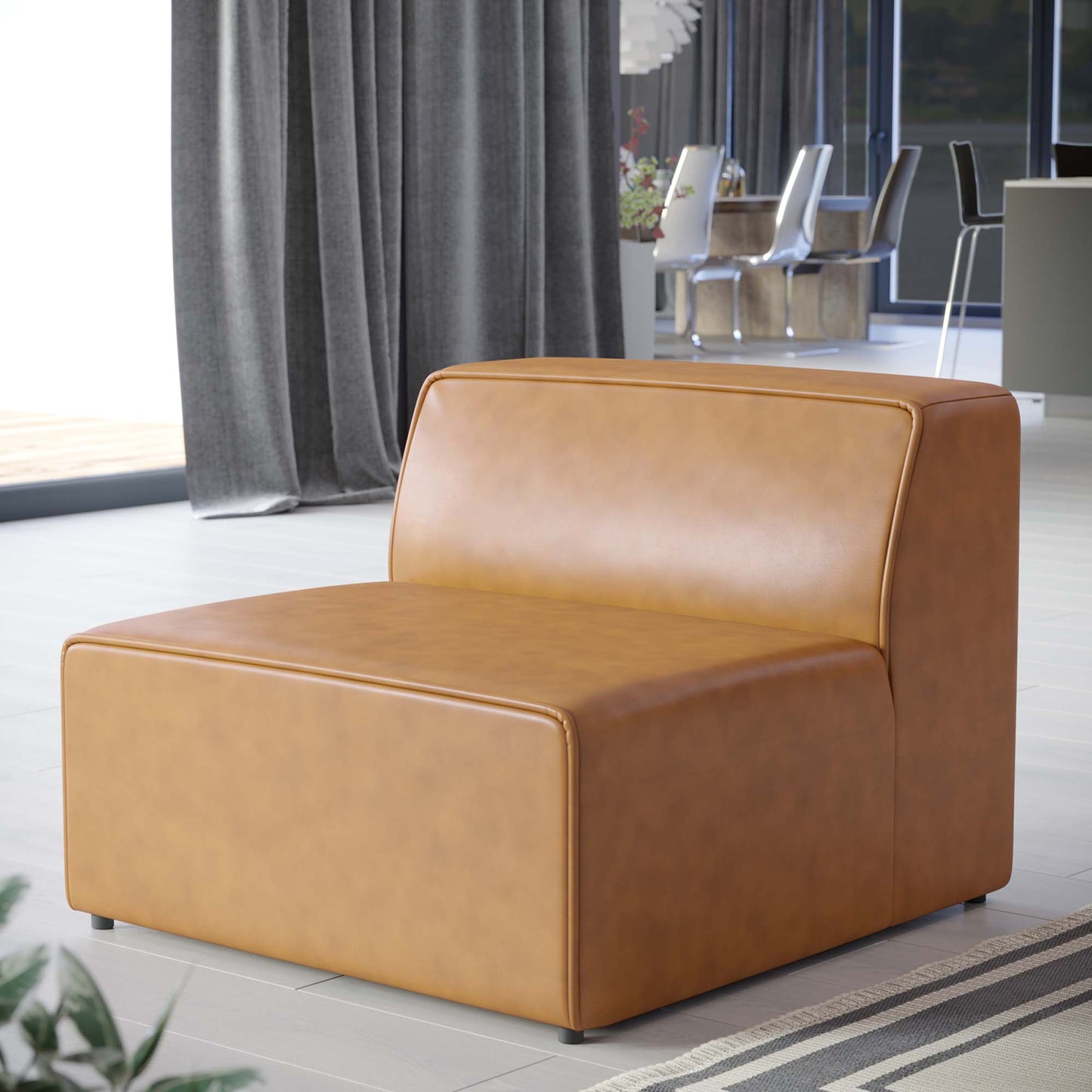 Mingle Vegan Leather Armless Chair