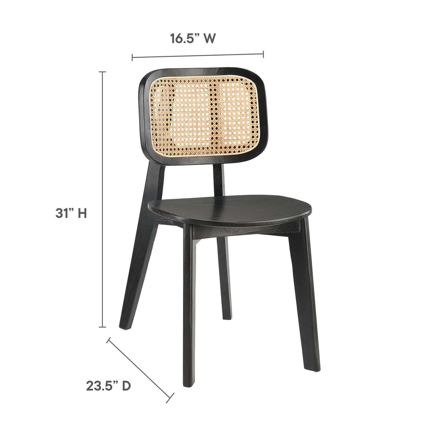 Silla auxiliar de comedor de madera Habitat de Modway