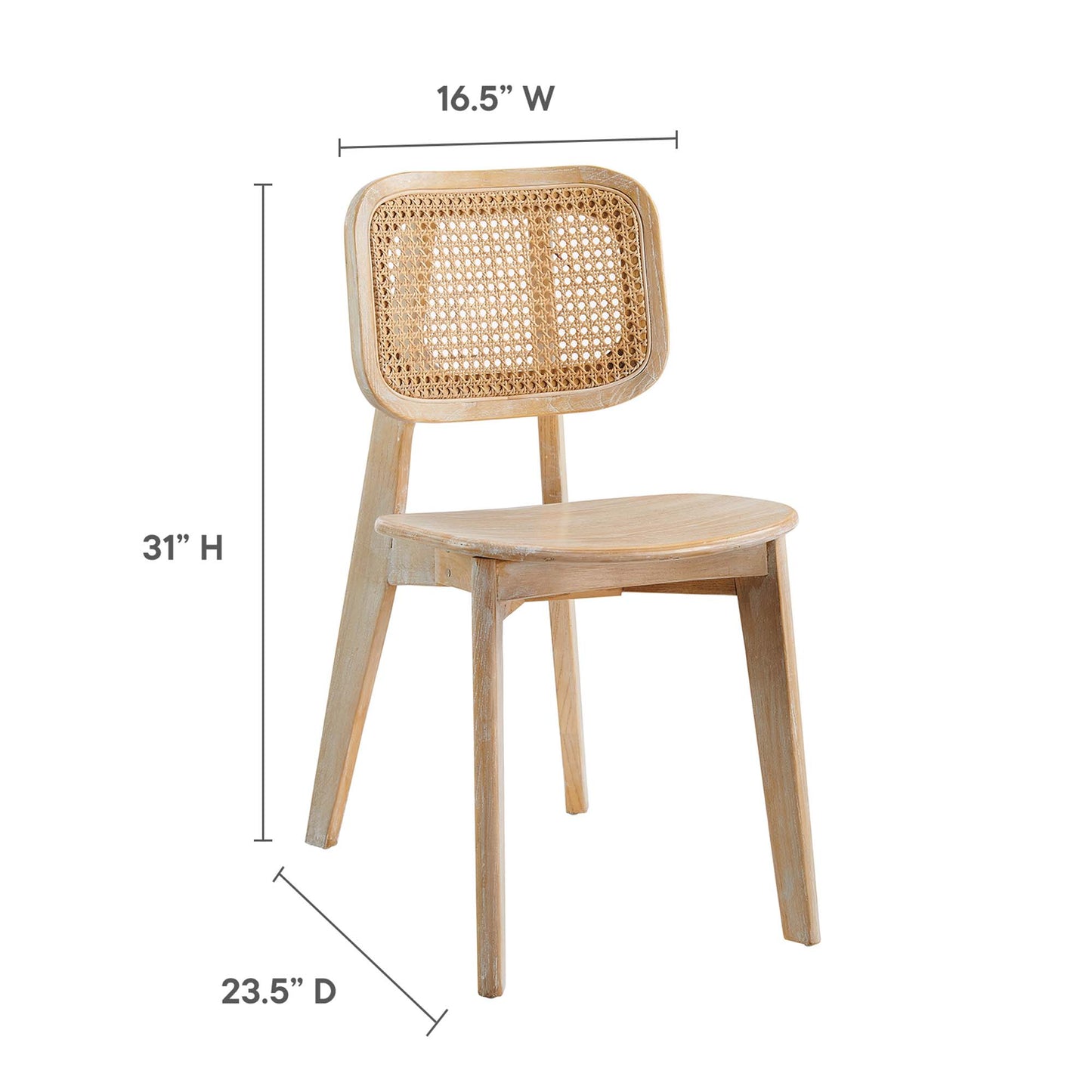 Silla auxiliar de comedor de madera Habitat de Modway