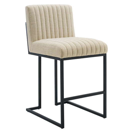 Indulge Channel Tufted Fabric Counter Stool