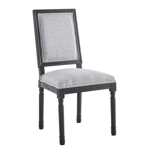 Court French Vintage Upholstered Fabric Dining Side Chair