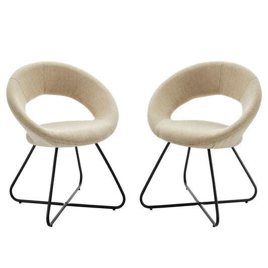 Nouvelle Upholstered Fabric Dining Chair Set of 2