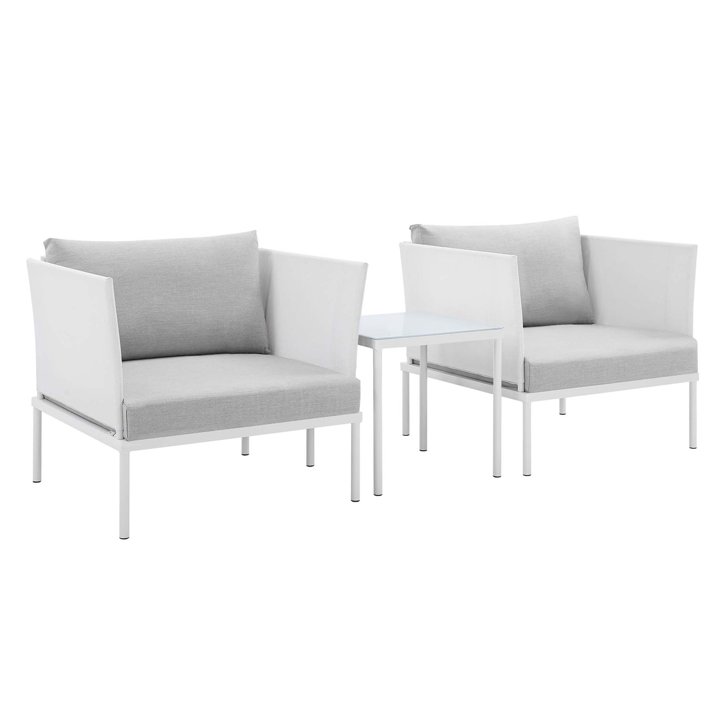 Harmony 3-Piece Sunbrella® Outdoor Patio Aluminum Seating Set