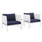 Harmony 3-Piece Sunbrella® Outdoor Patio Aluminum Seating Set