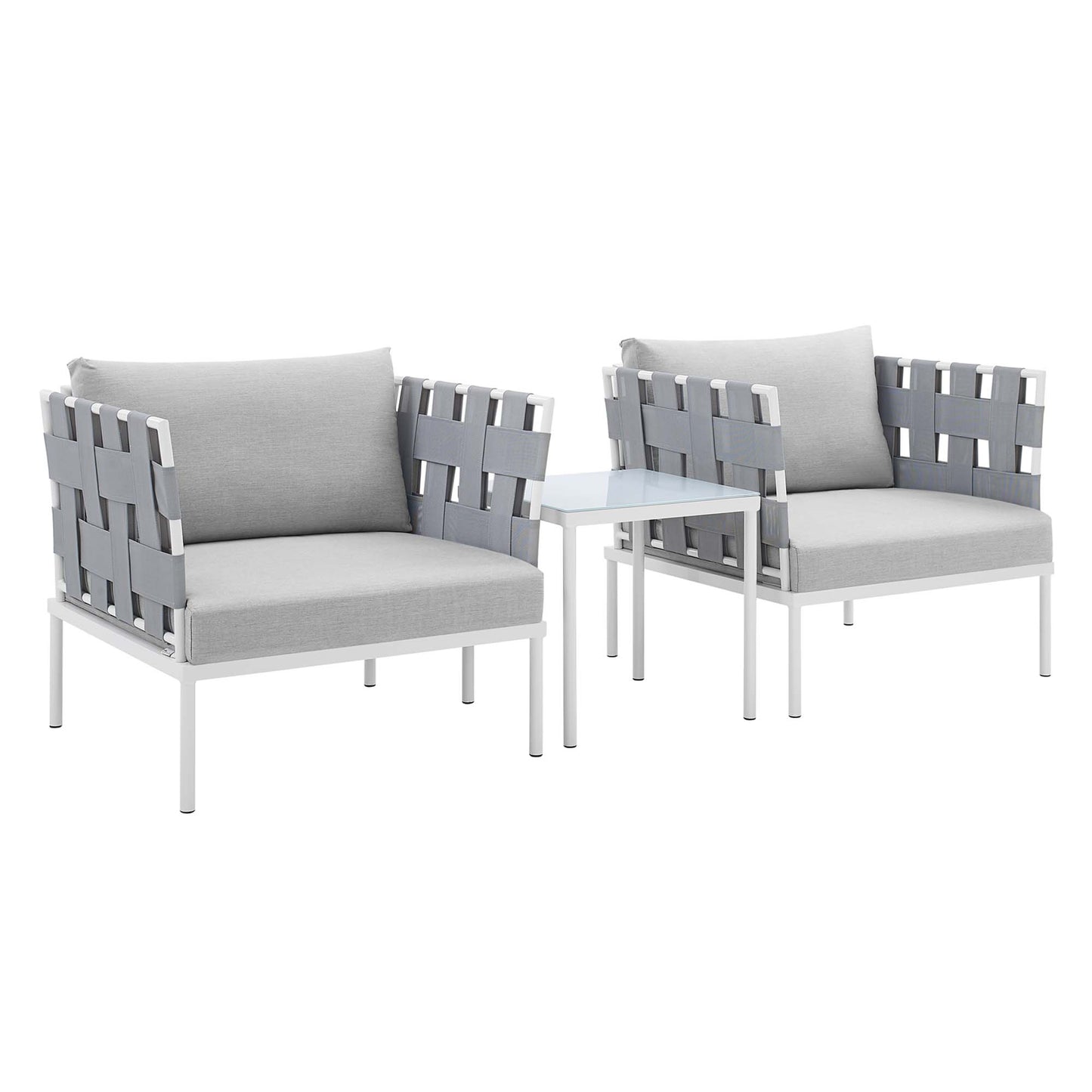 Harmony 3-Piece Sunbrella® Outdoor Patio Aluminum Seating Set