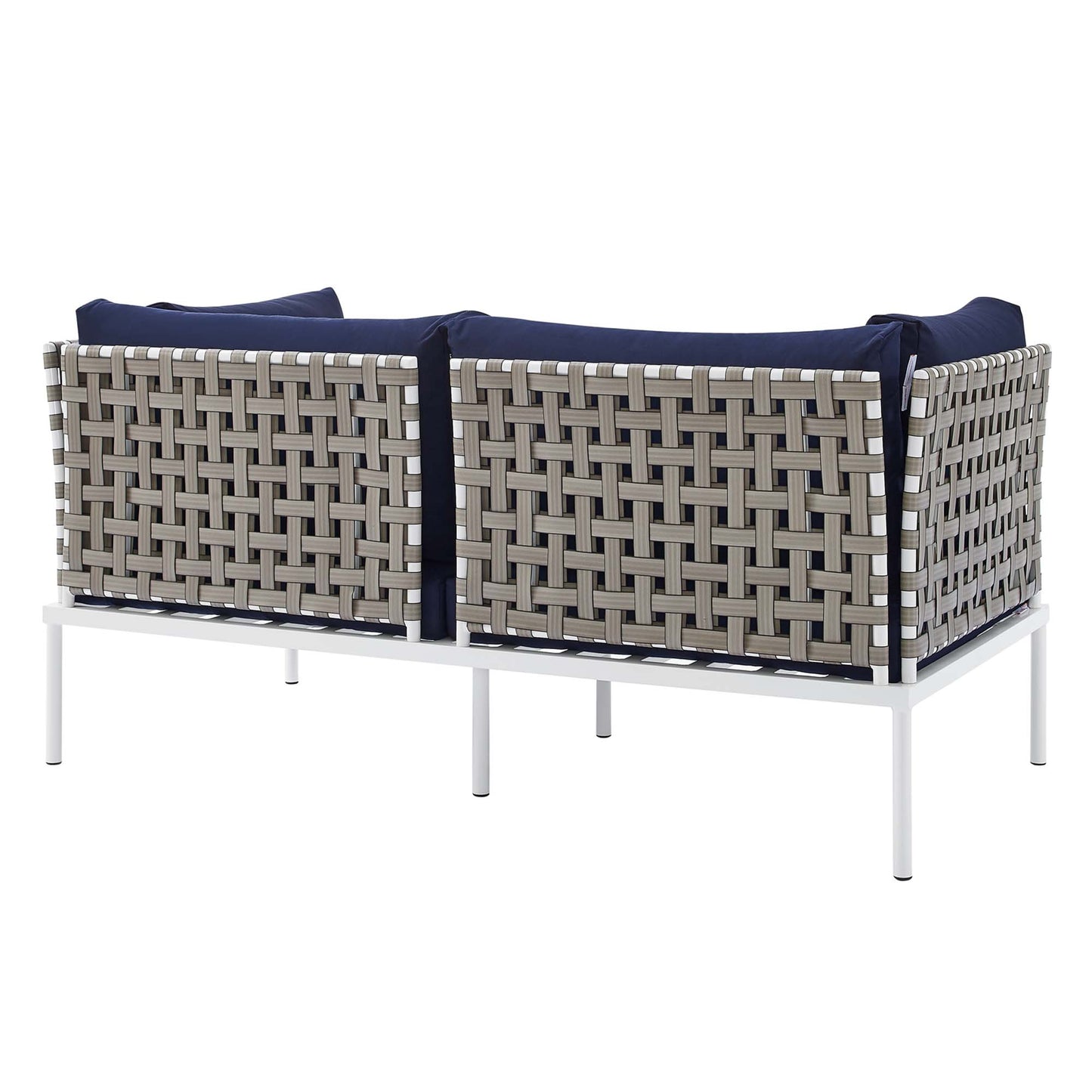 Harmony 4-Piece Sunbrella® Basket Weave Outdoor Patio Aluminum Seating Set