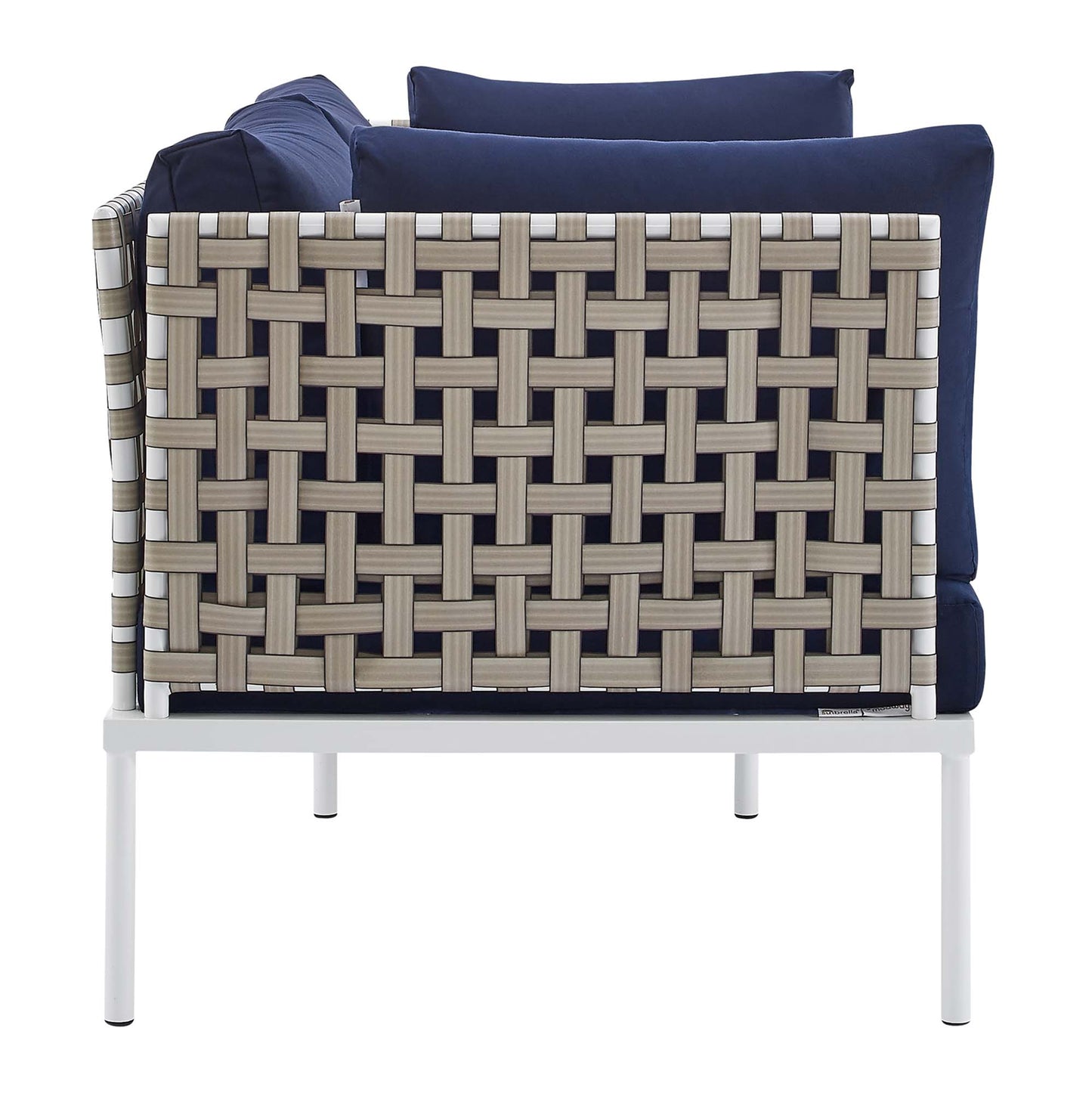 Harmony 5-Piece Sunbrella® Basket Weave Outdoor Patio Aluminum Seating Set