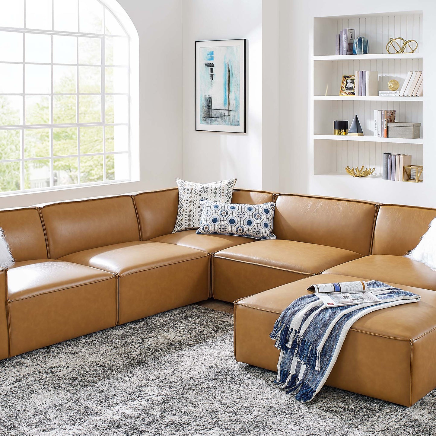 Restore 6-Piece Vegan Leather Sectional Sofa