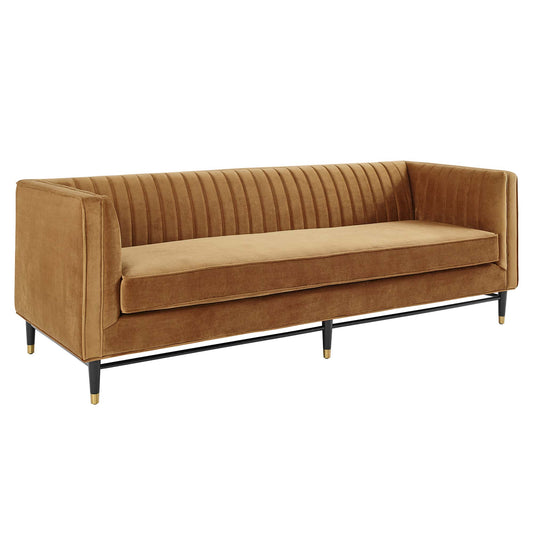 Devote Channel Tufted Performance Velvet Sofa