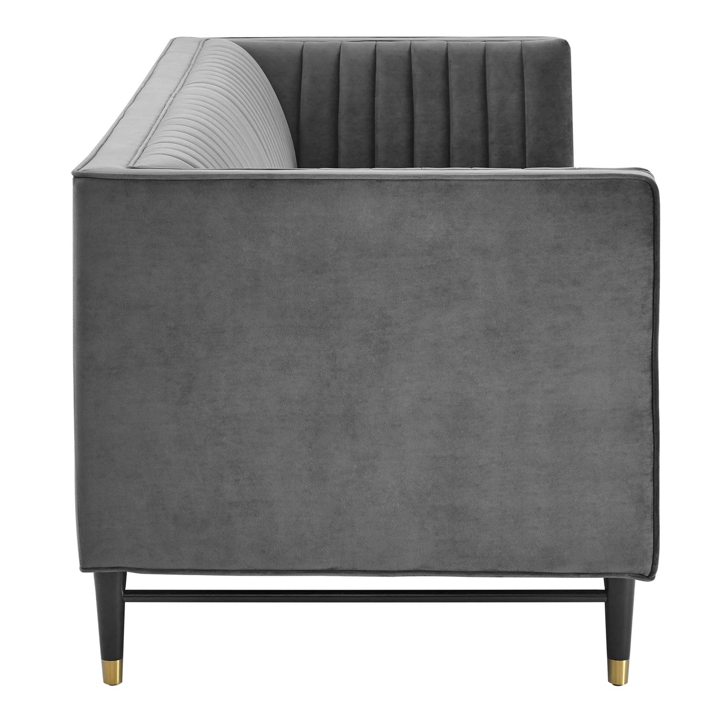 Devote Channel Tufted Performance Velvet Sofa