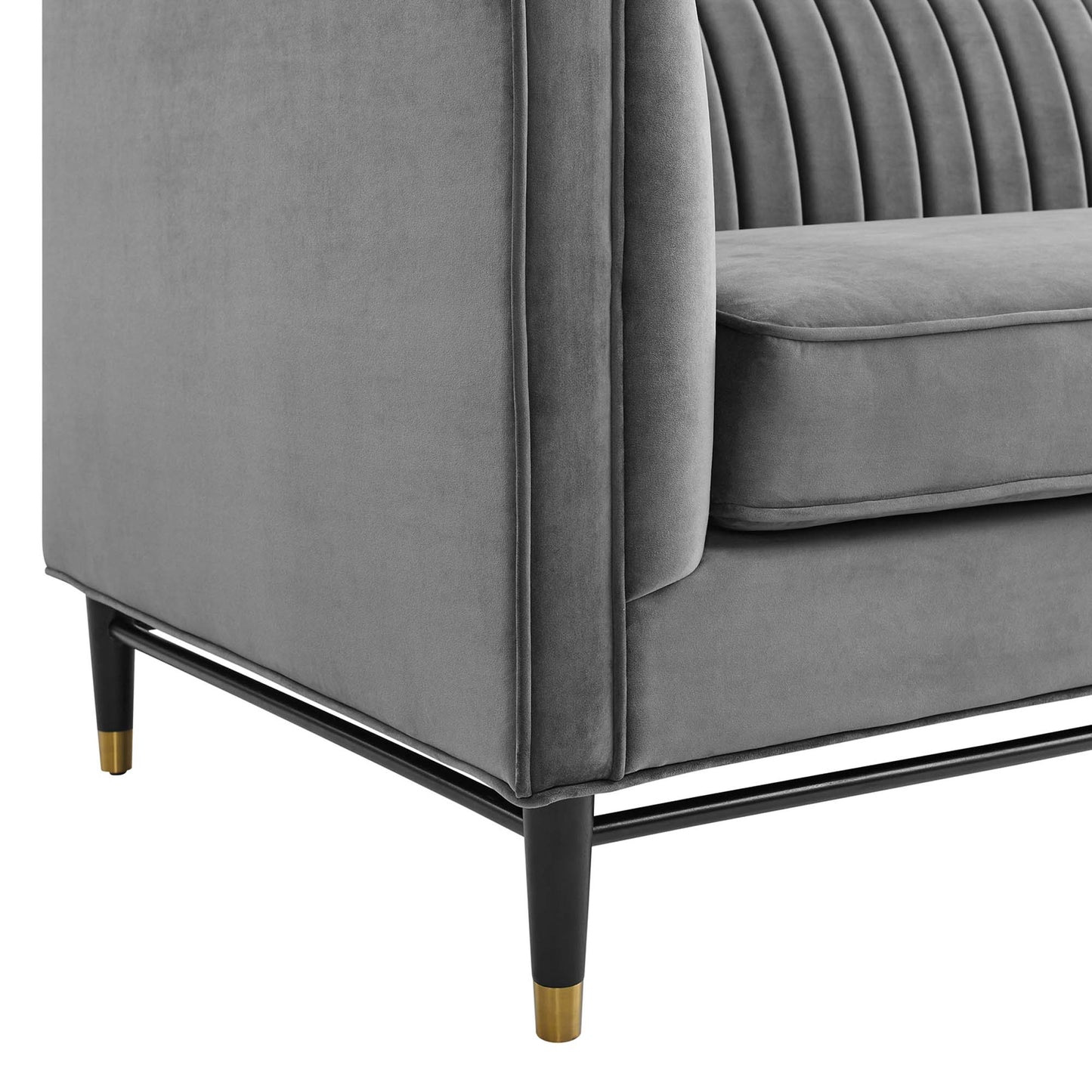 Devote Channel Tufted Performance Velvet Sofa