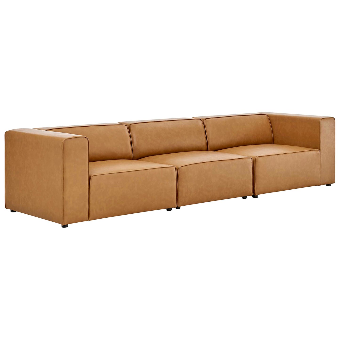 Mingle 3-Piece Vegan Leather Sectional Sofa