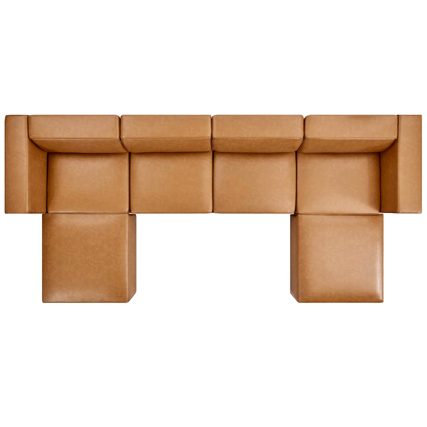 Mingle 4-Piece Vegan Leather Sofa and 2 Ottomans Set