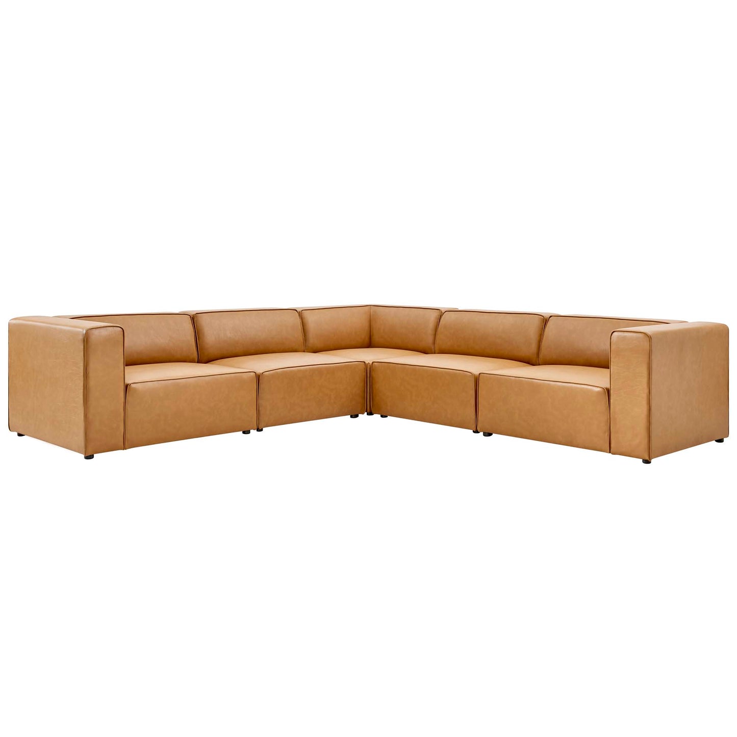 Mingle 5-Piece Vegan Leather Sectional Sofa