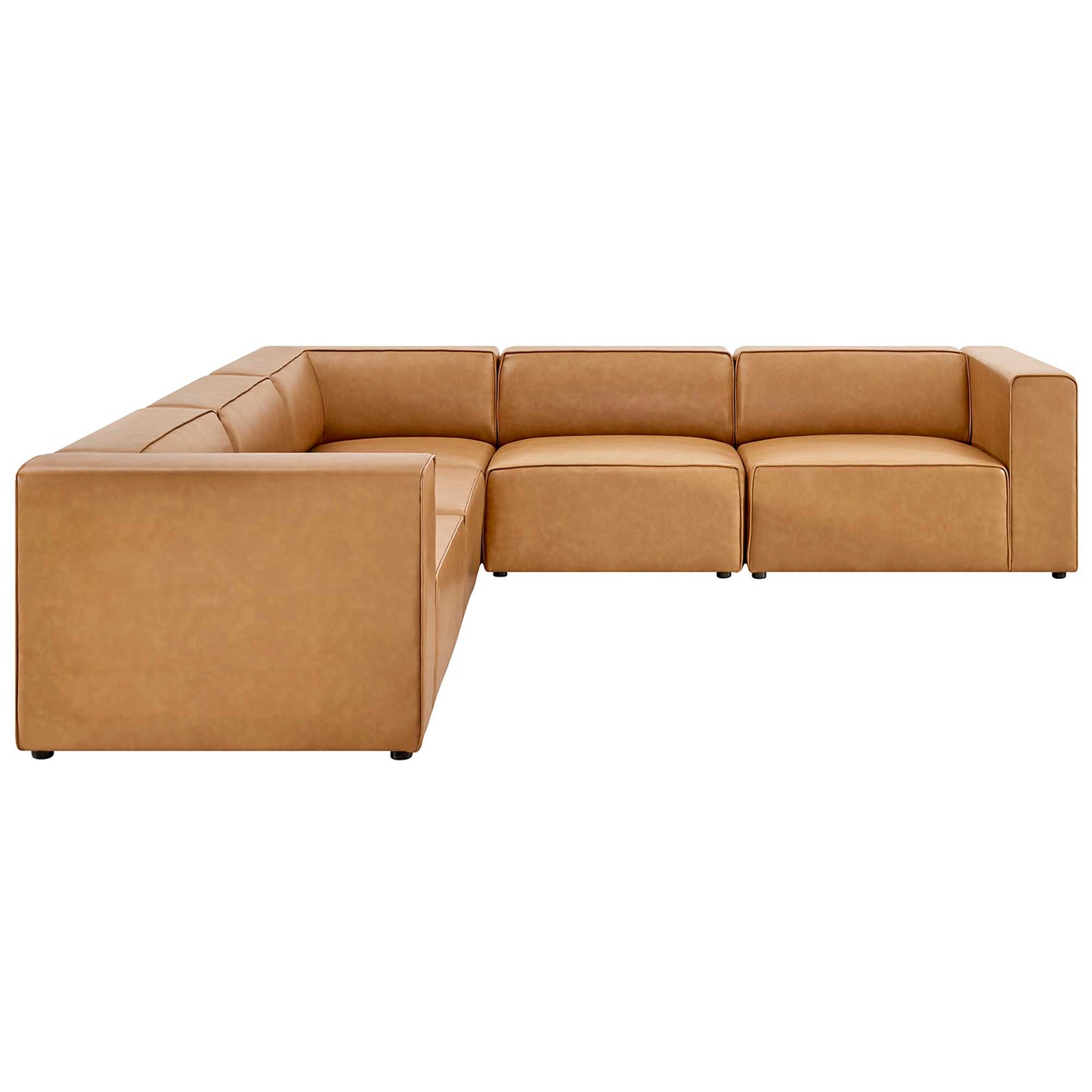 Mingle 5-Piece Vegan Leather Sectional Sofa