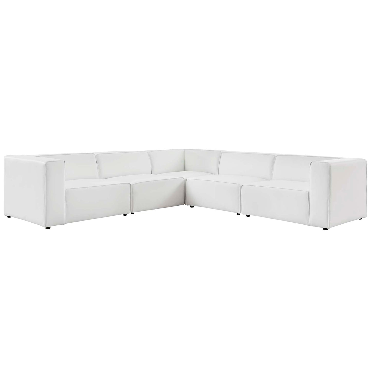 Mingle 5-Piece Vegan Leather Sectional Sofa