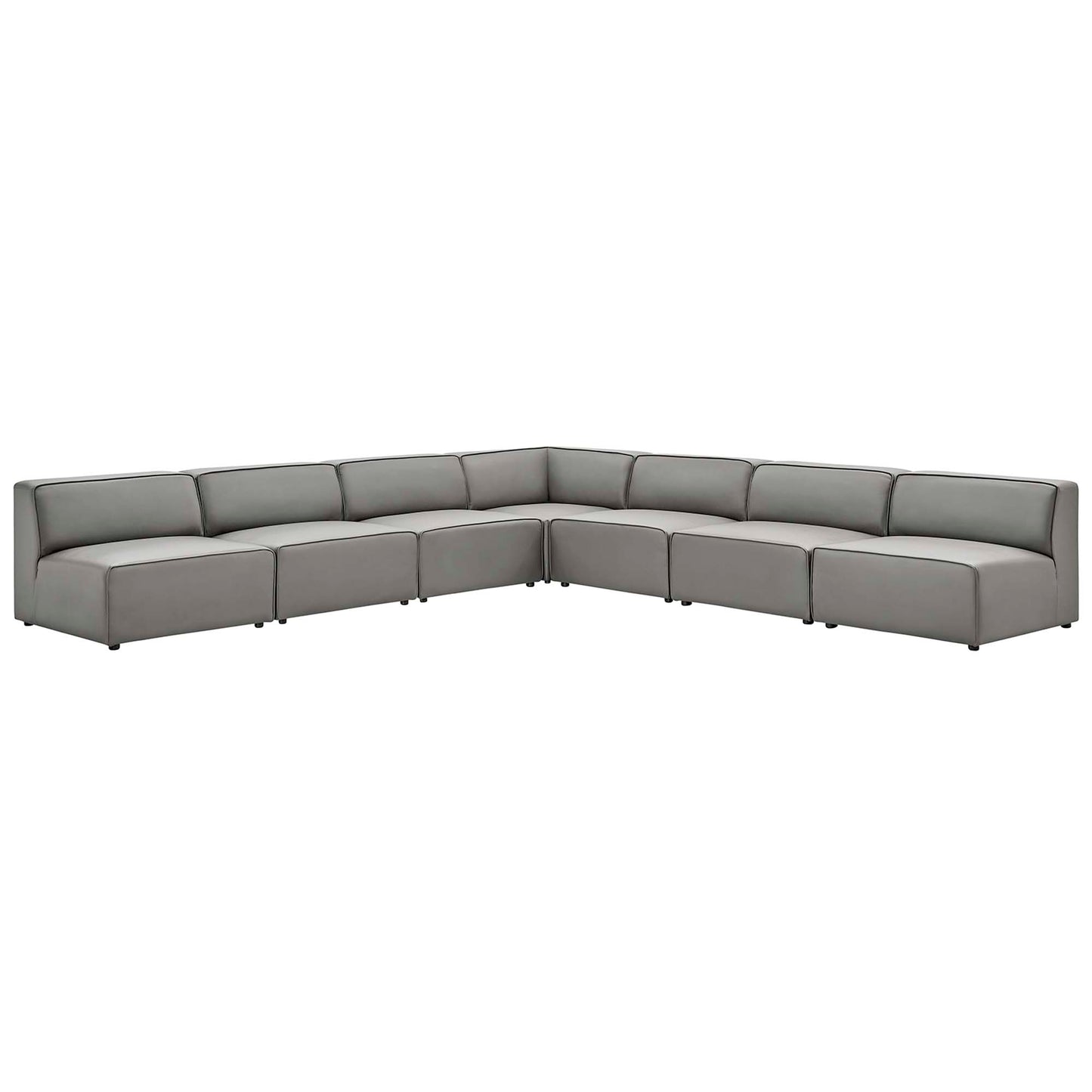 Mingle 7-Piece Vegan Leather Sectional Sofa