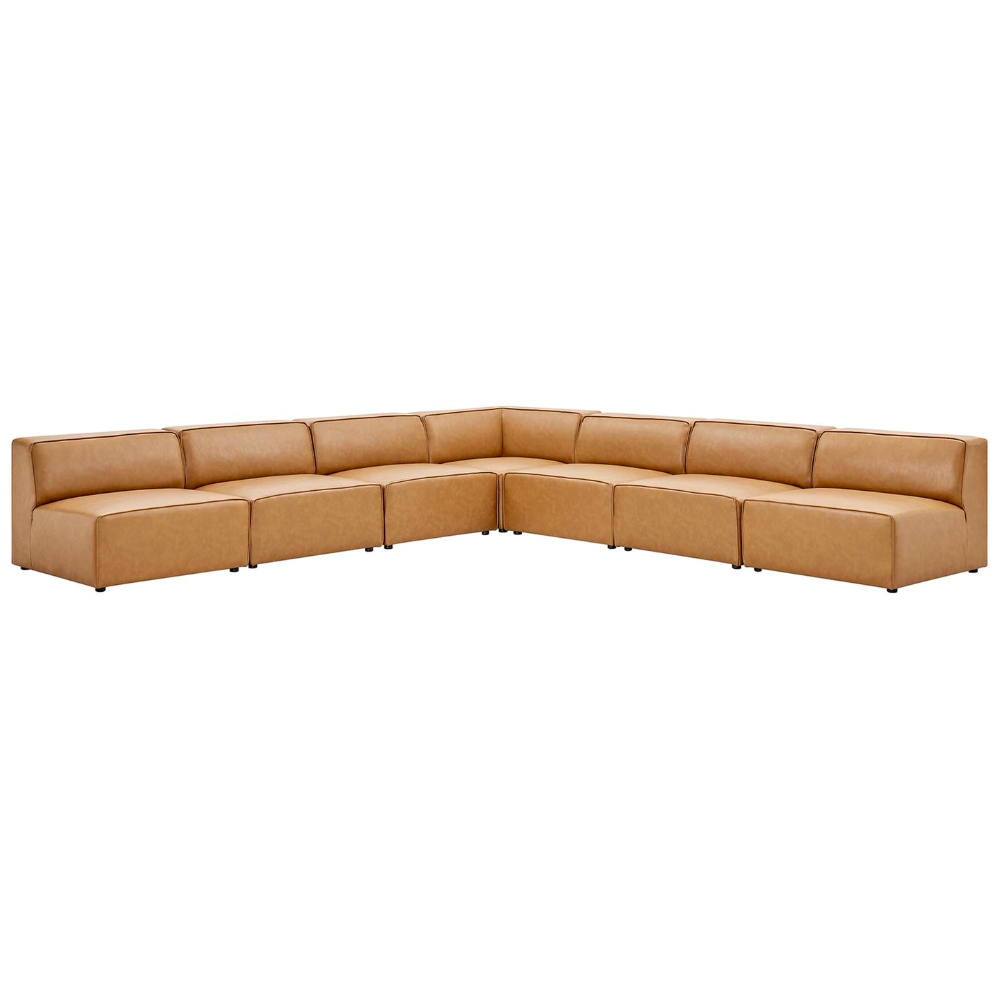 Mingle 7-Piece Vegan Leather Sectional Sofa