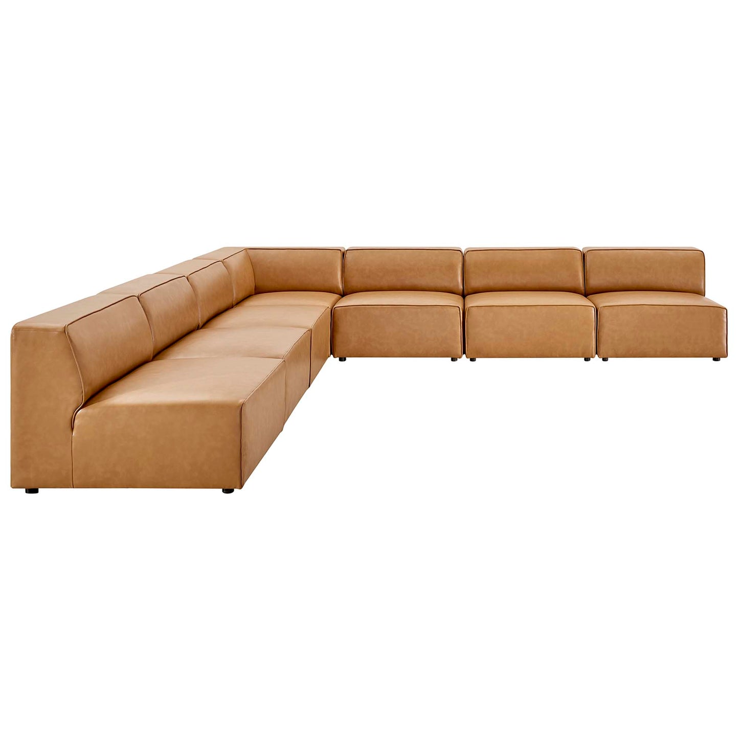 Mingle 7-Piece Vegan Leather Sectional Sofa