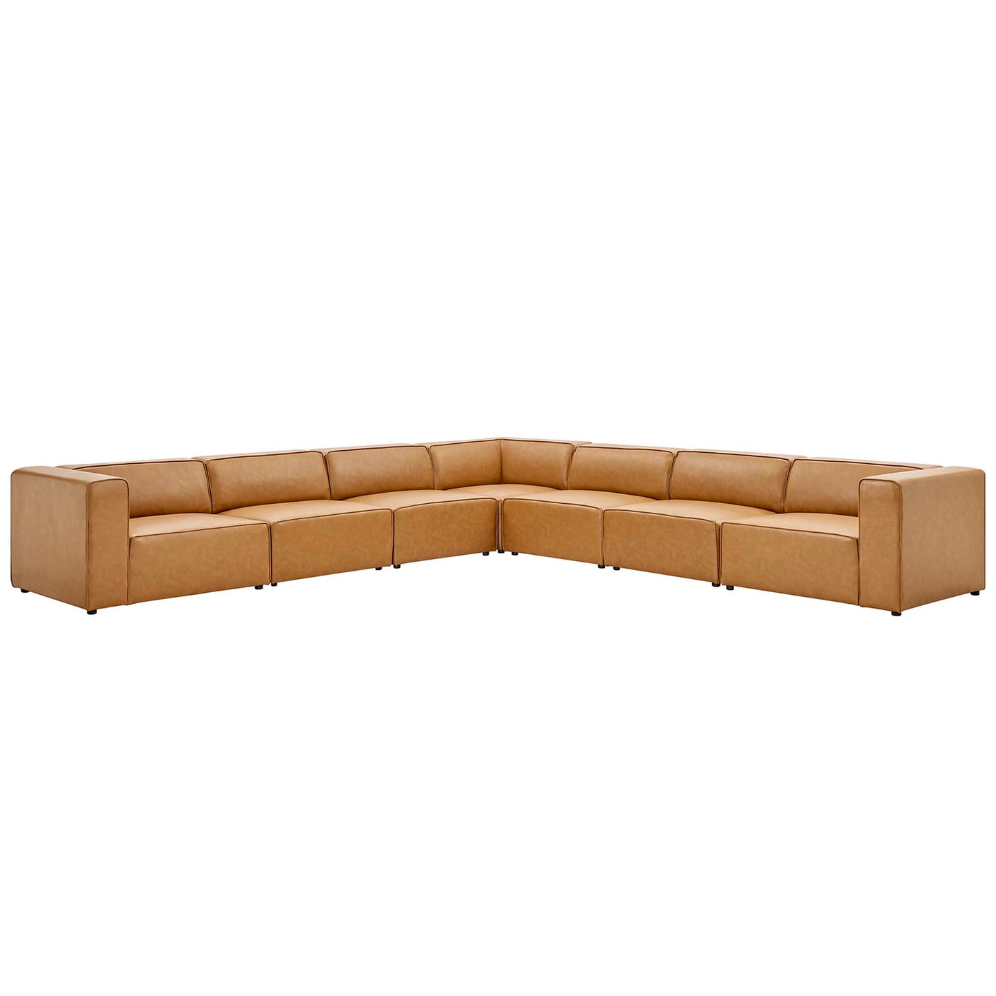 Mingle 7-Piece Vegan Leather Sectional Sofa