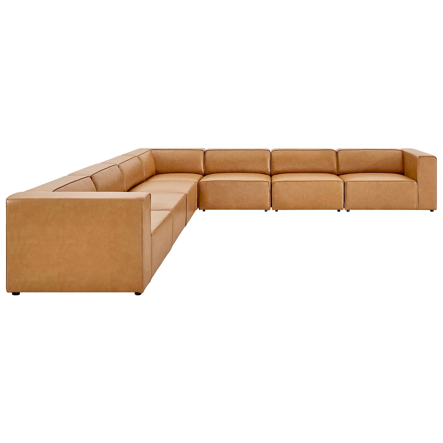 Mingle 7-Piece Vegan Leather Sectional Sofa