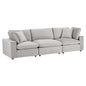 Commix Down Filled Overstuffed Performance Velvet 3-Seater Sofa