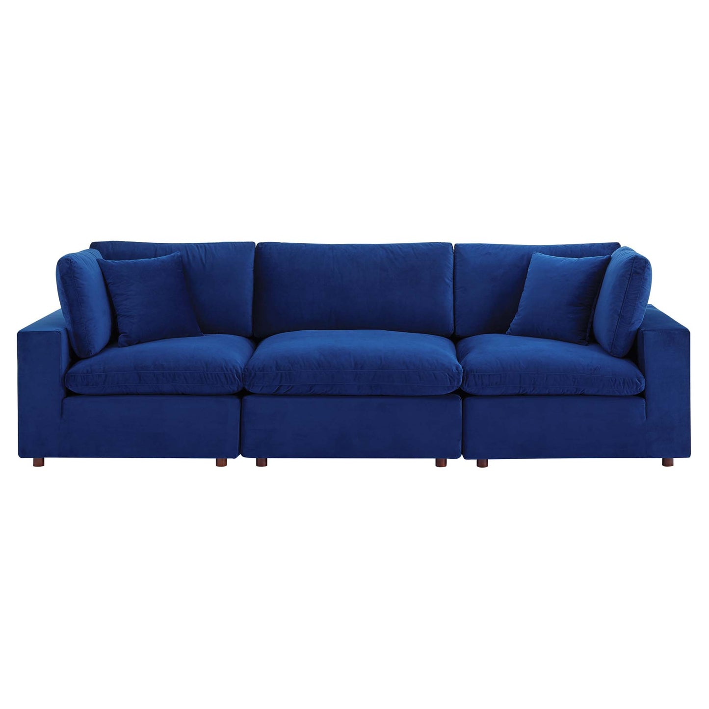 Commix Down Filled Overstuffed Performance Velvet 3-Seater Sofa