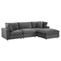 Commix 4-Piece Down Filled Overstuffed Performance Velvet Sectional Sofa