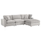 Commix 4-Piece Down Filled Overstuffed Performance Velvet Sectional Sofa