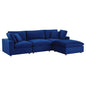 Commix 4-Piece Down Filled Overstuffed Performance Velvet Sectional Sofa