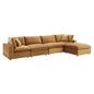 Commix 5-Piece Down Filled Overstuffed Performance Velvet Sectional Sofa