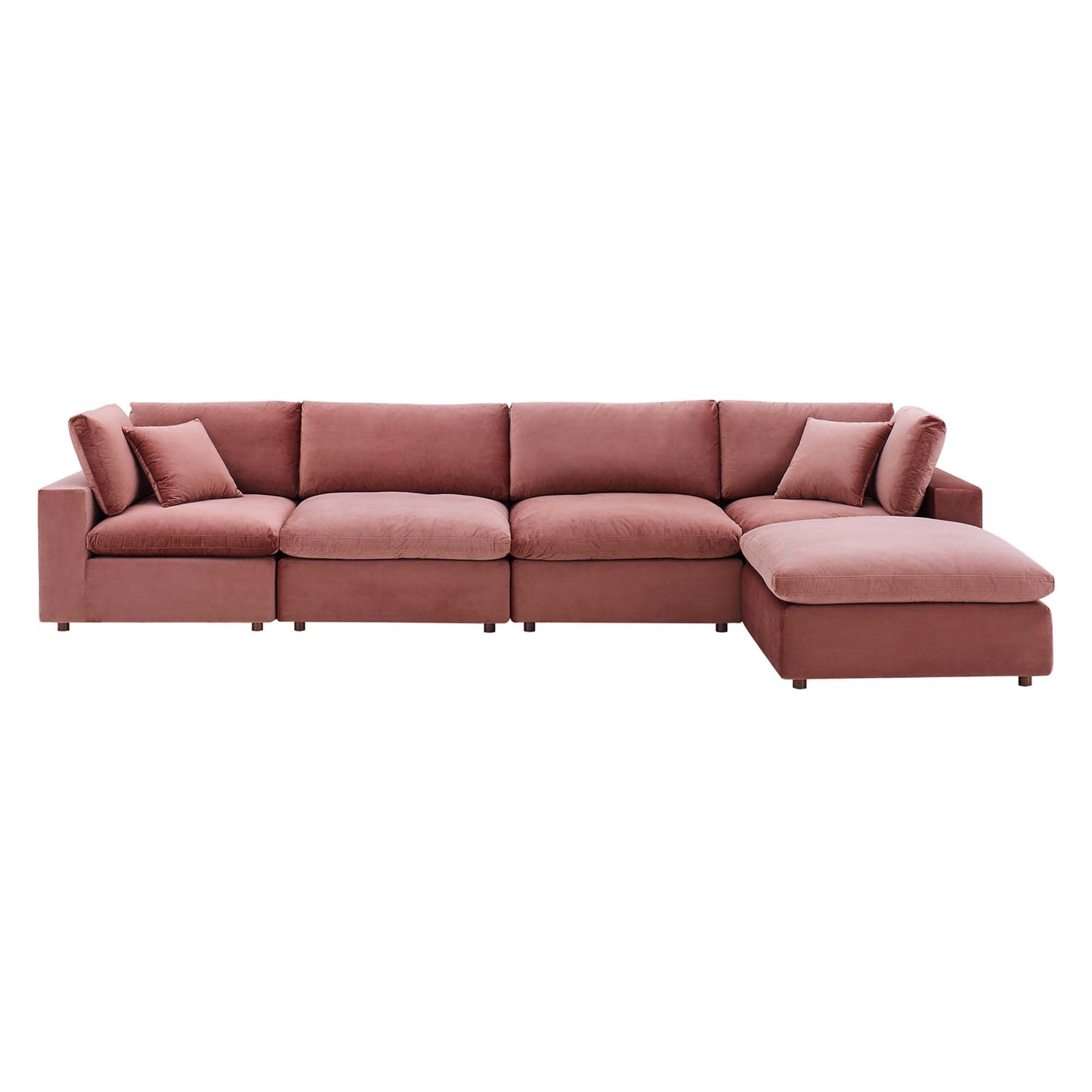 Commix 5-Piece Down Filled Overstuffed Performance Velvet Sectional Sofa