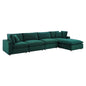 Commix 5-Piece Down Filled Overstuffed Performance Velvet Sectional Sofa