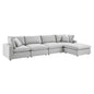 Commix 5-Piece Down Filled Overstuffed Performance Velvet Sectional Sofa