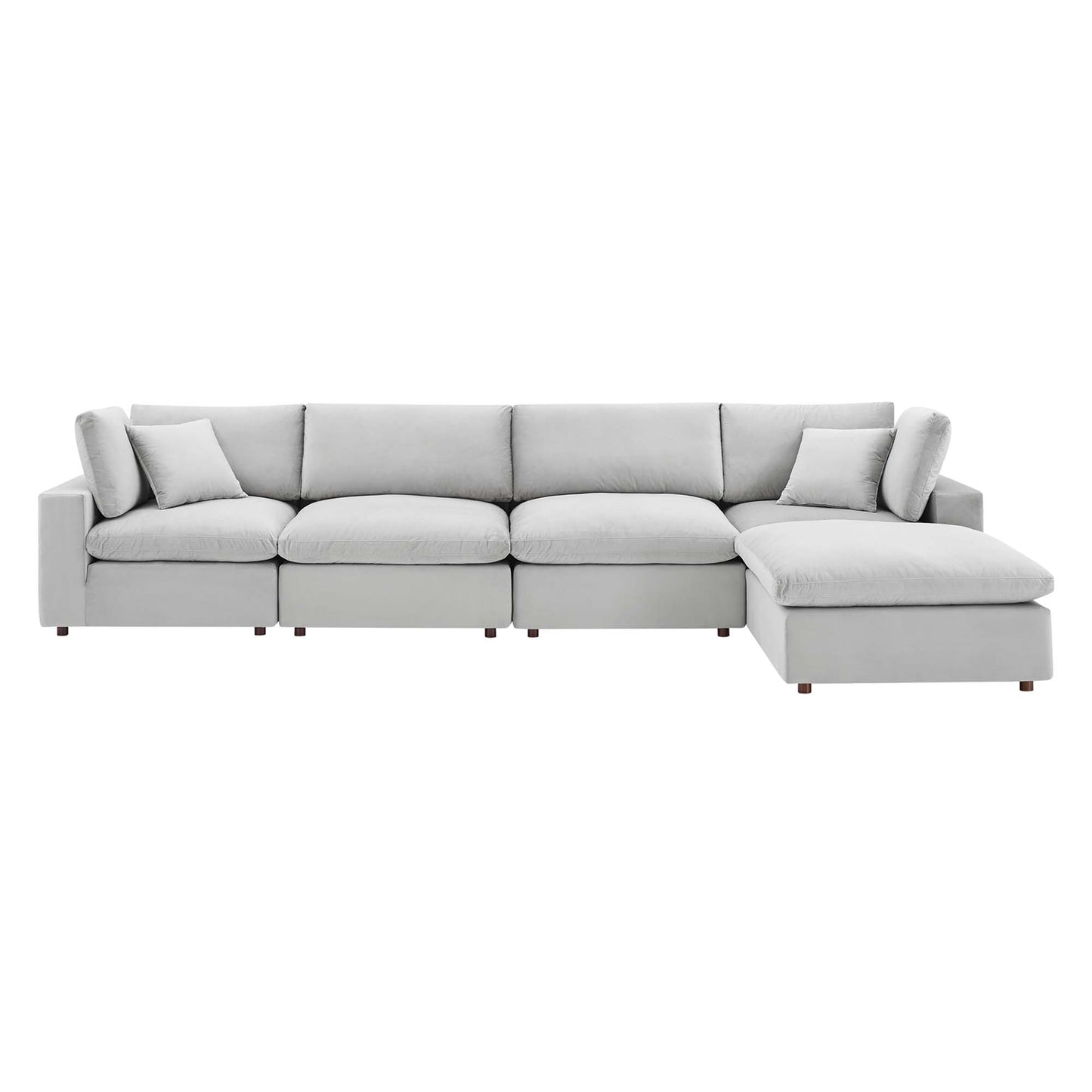 Commix 5-Piece Down Filled Overstuffed Performance Velvet Sectional Sofa