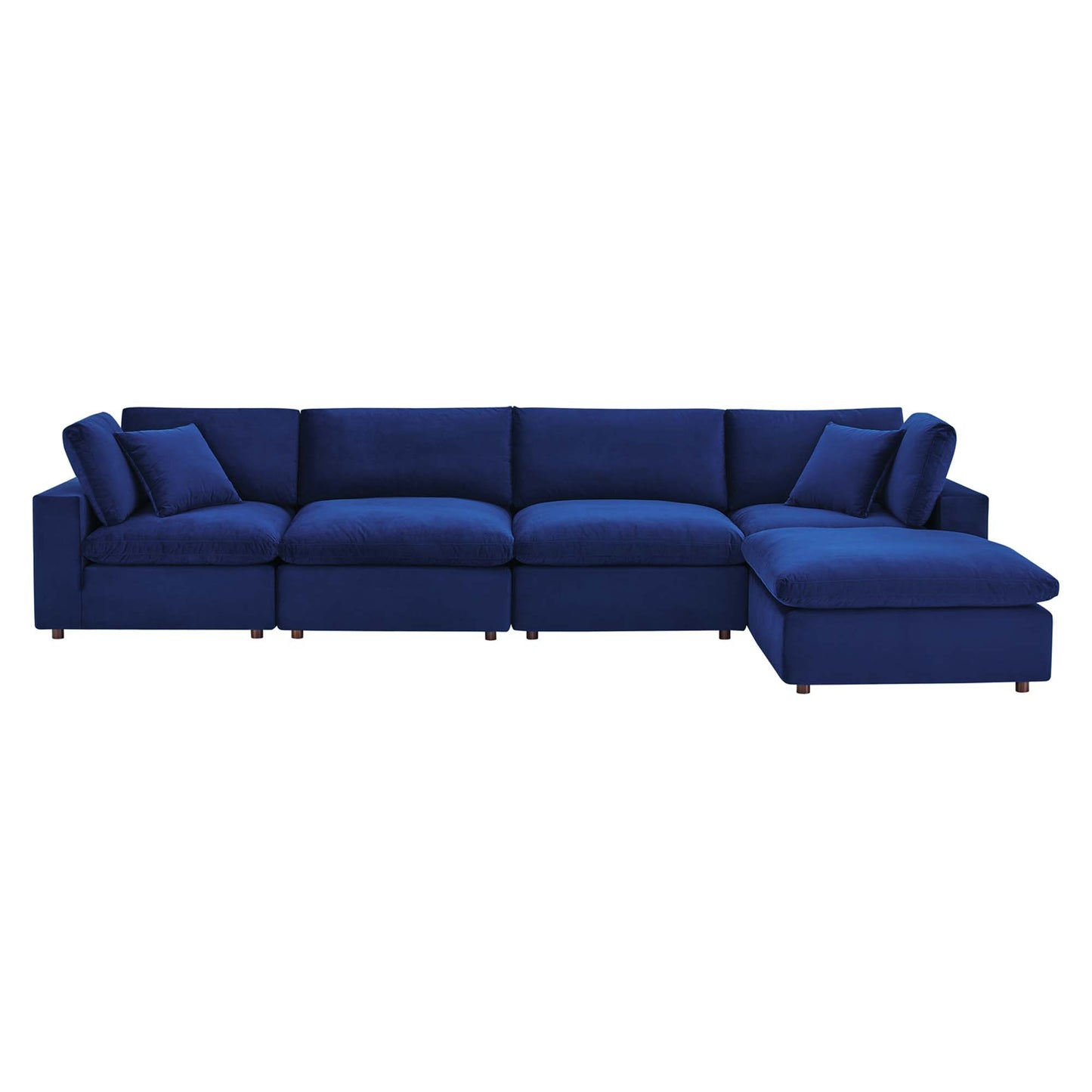 Commix 5-Piece Down Filled Overstuffed Performance Velvet Sectional Sofa