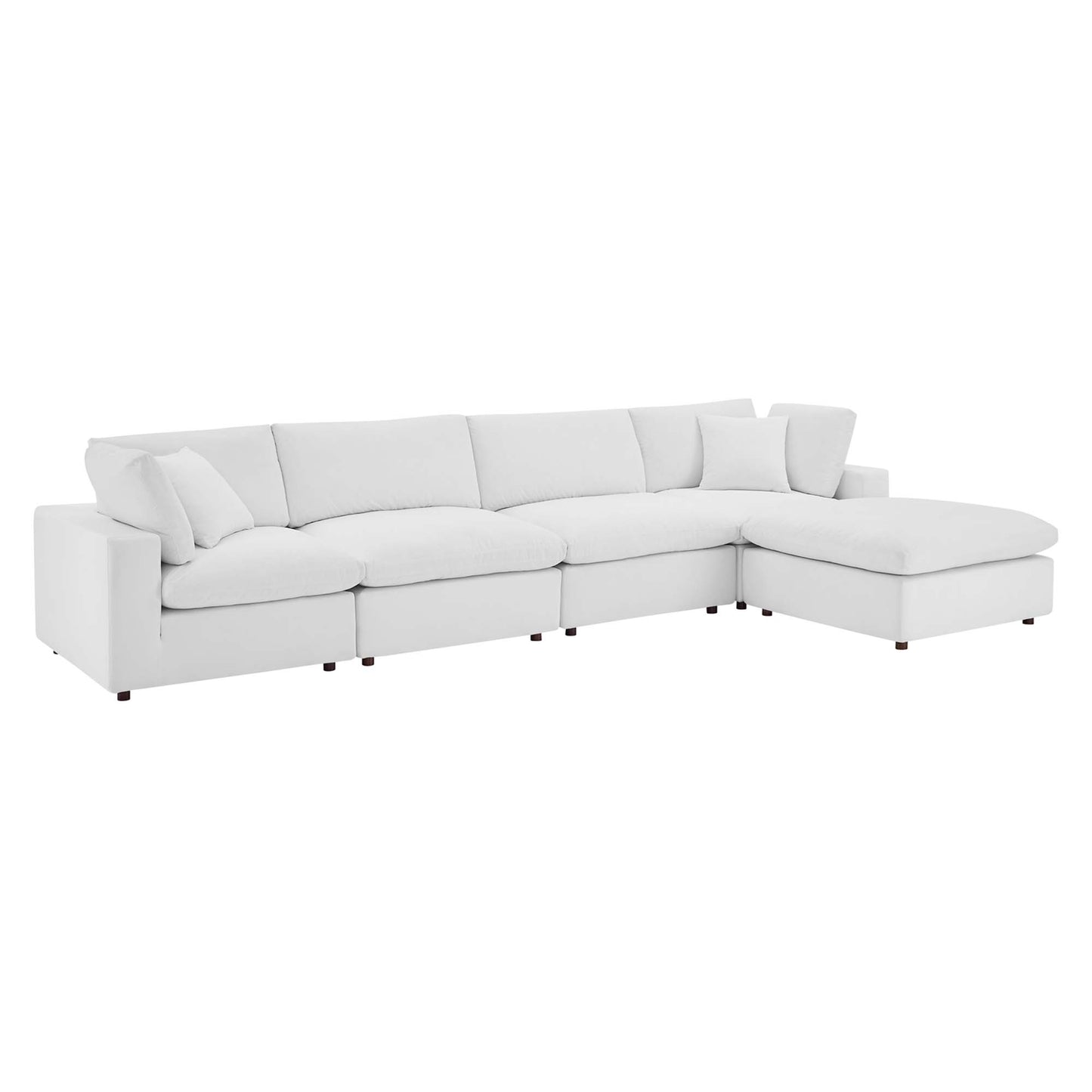 Commix 5-Piece Down Filled Overstuffed Performance Velvet Sectional Sofa